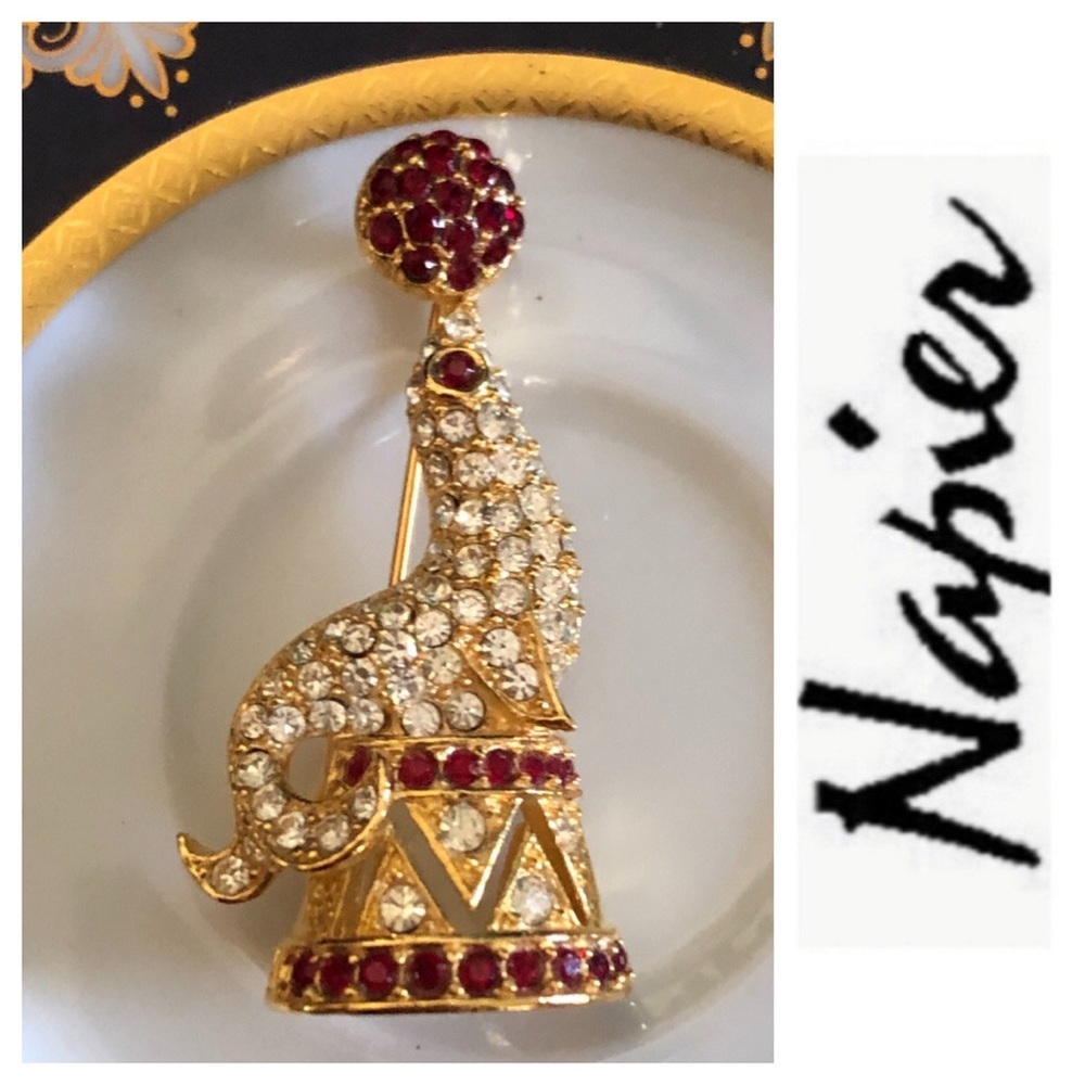 Vintage NAPIER Circus Seal Brooch ~ BOOK PIECE